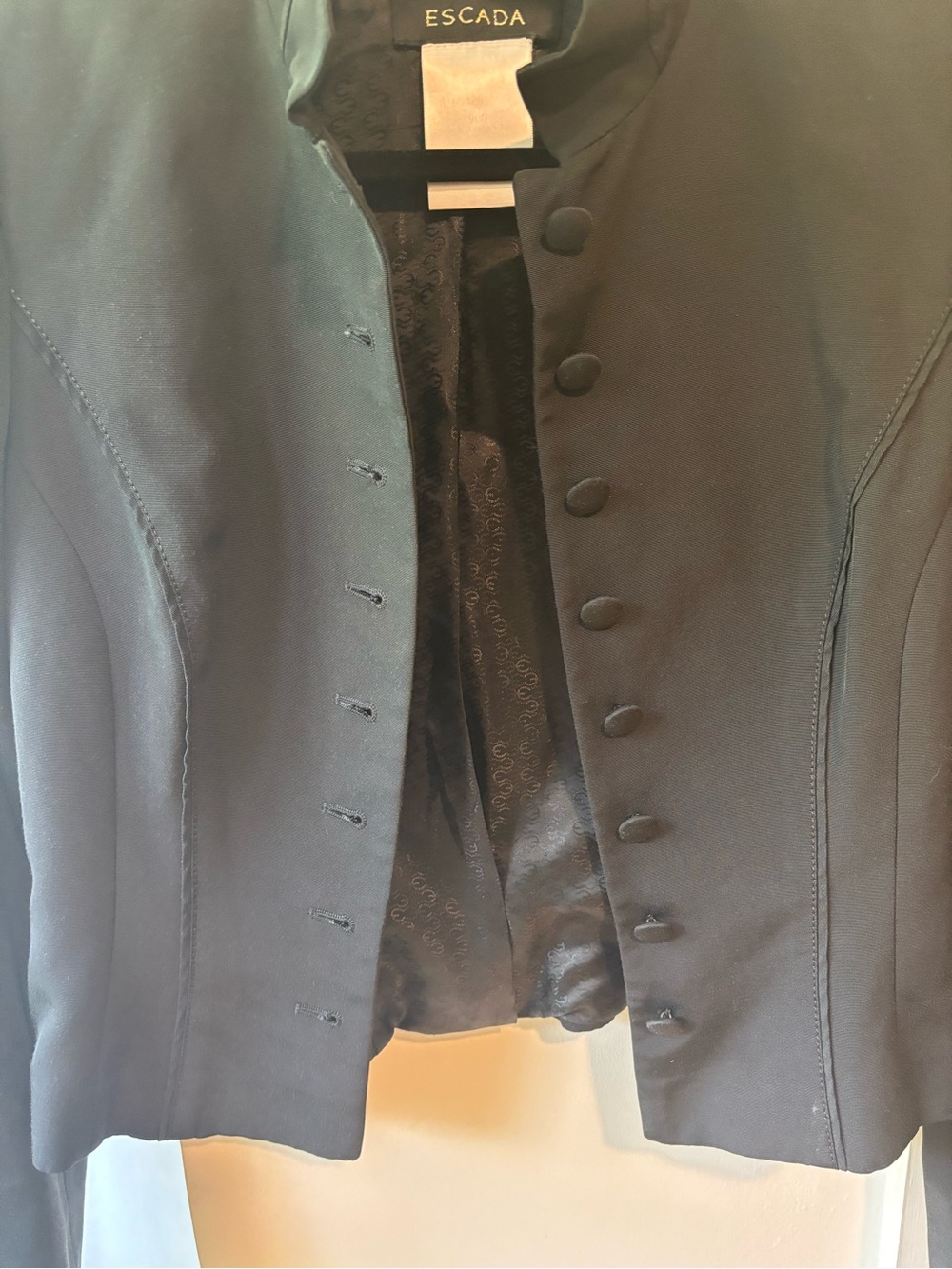 Women’s Escada Black Cropped Military-Style Blazer - Picture 2 of 8